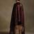 Dark brown hand embroidered velvet doshala