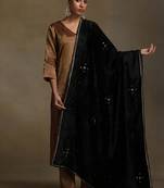 Black hand embroidered velvet doshala