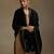 Black hand embroidered velvet doshala