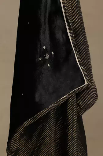 Black hand embroidered velvet doshala