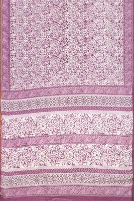 Pale purple/dusty mauve & soft ivory south cotton saree with running blouse 5
