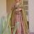 Peach digital printed partywear gown with dupatta