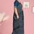 Prussian blue/midnight blue & soft ivory south cotton saree with running blouse