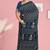 Prussian blue/midnight blue & soft ivory south cotton saree with running blouse