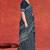 Prussian blue/midnight blue & soft ivory south cotton saree with running blouse