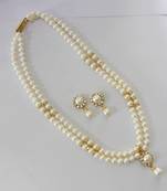 Real Pearls Double String Round Pearls Set