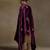 Plum hand embroidered velvet doshala