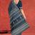 Prussian blue/midnight blue & soft ivory south cotton saree with running blouse