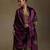 Plum hand embroidered velvet doshala