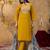 Mustard color dhabu cotton fabric beautiful partywear readymade suit
