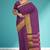 Rainbow violet/royal purple & antique gold semi gadwal saree
