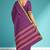 Rainbow violet/royal purple & antique gold semi gadwal saree