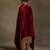 Red hand embroidered velvet doshala