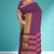 Rainbow violet/royal purple & antique gold semi gadwal saree