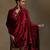 Red hand embroidered velvet doshala