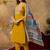 Mustard color dhabu cotton fabric beautiful partywear readymade suit