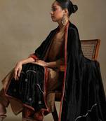 Black hand embroidered velvet doshala