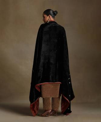 Black hand embroidered velvet doshala 2