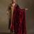 Red hand embroidered velvet doshala