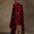 Red hand embroidered velvet doshala
