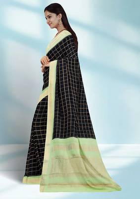 Jet black & mint green madurai sungudi saree with running blouse 2