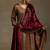 Red hand embroidered velvet doshala