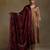 Maroon hand embroidered velvet doshala