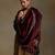 Maroon hand embroidered velvet doshala