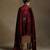 Maroon hand embroidered velvet doshala