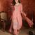 Peach roman silk partywear readymade suit