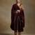 Wine hand embroidered velvet doshala