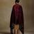 Wine hand embroidered velvet doshala