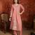 Peach roman silk partywear readymade suit