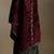 Wine hand embroidered velvet doshala