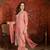 Peach roman silk partywear readymade suit