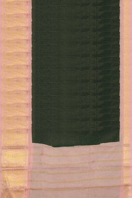 Palm green & blush pink madurai sungudi saree with running blouse 5