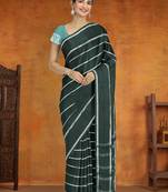 Onyx grey & silver madurai sungudi saree with running blouse
