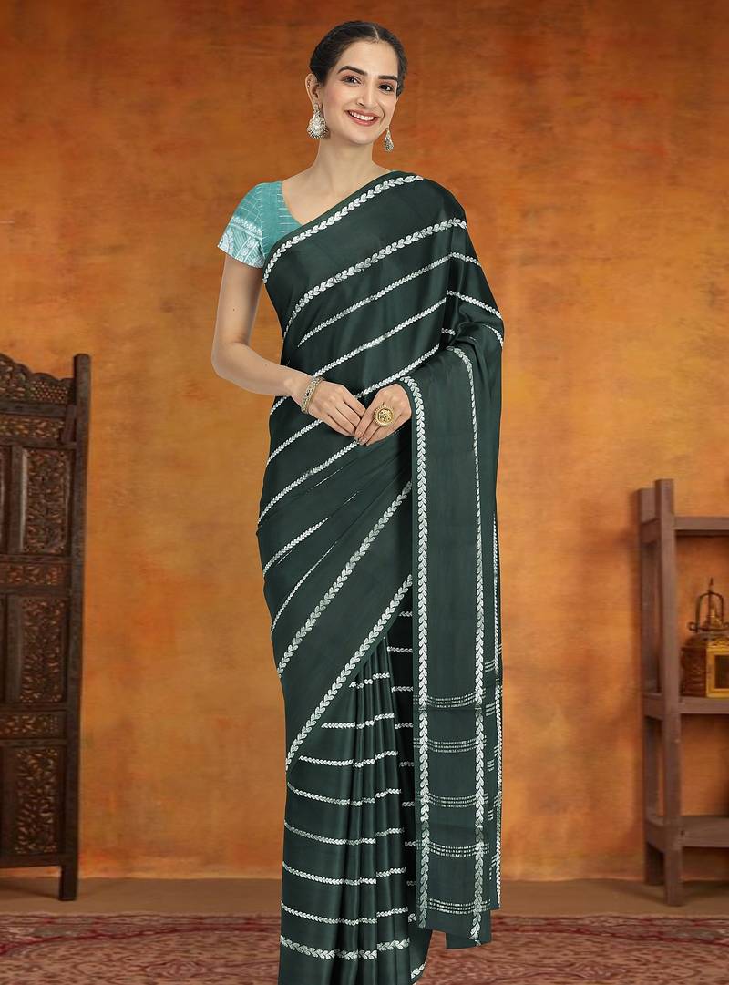 Onyx grey & silver madurai sungudi saree with running blouse