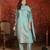 Sky blue roman silk partywear readymade suit