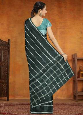 Onyx grey & silver madurai sungudi saree with running blouse 3