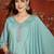 Sky blue roman silk partywear readymade suit