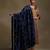 Royal blue hand embroidered velvet doshala