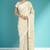 Champagne ivory white & pearl white banarasi semi dupion saree with running blouse