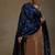 Royal blue hand embroidered velvet doshala