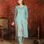 Sky blue roman silk partywear readymade suit