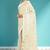 Champagne ivory white & pearl white banarasi semi dupion saree with running blouse