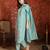 Sky blue roman silk partywear readymade suit
