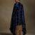 Royal blue hand embroidered velvet doshala