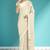 Champagne ivory white & pearl white banarasi semi dupion saree with running blouse