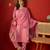 Pink roman silk partywear readymade suit